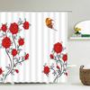 Butterfly Shower Curtain Spring Butterfly Bathroom Shower Curtain Nature Garden Plant Waterproof Shower Curtain Bathtub Decor