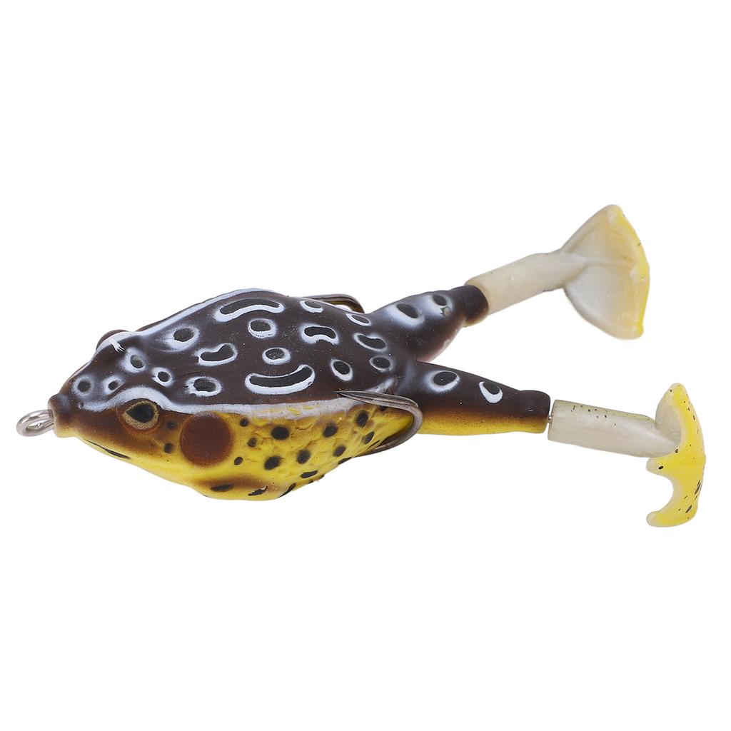 Froschköder Weichsilikon Künstlicher Donnerfroschköder Angelköder mit Doppelpropellerfüßen Schwarz Gelb