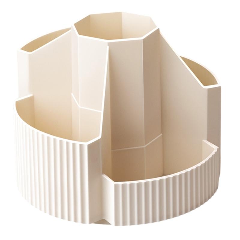 

360 Degree Rotating Pen Holder Desk Organizers Pencil Holder 5 Compartments Art Supply Organizers Makeup Supplies Holder белый