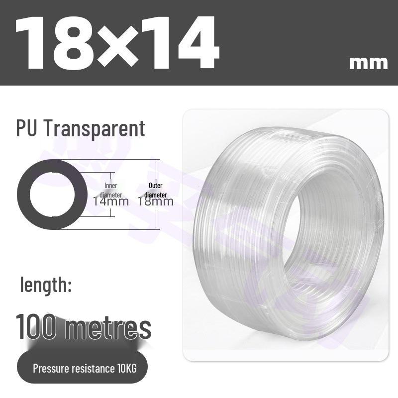 Transparent PU Air Hose for Compressors: Sizes 3-22mm