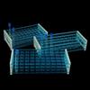 10Pcs Plastic Test Tubes Vials With Caps & Pipe Rack Holder Stand 40/50 Holes