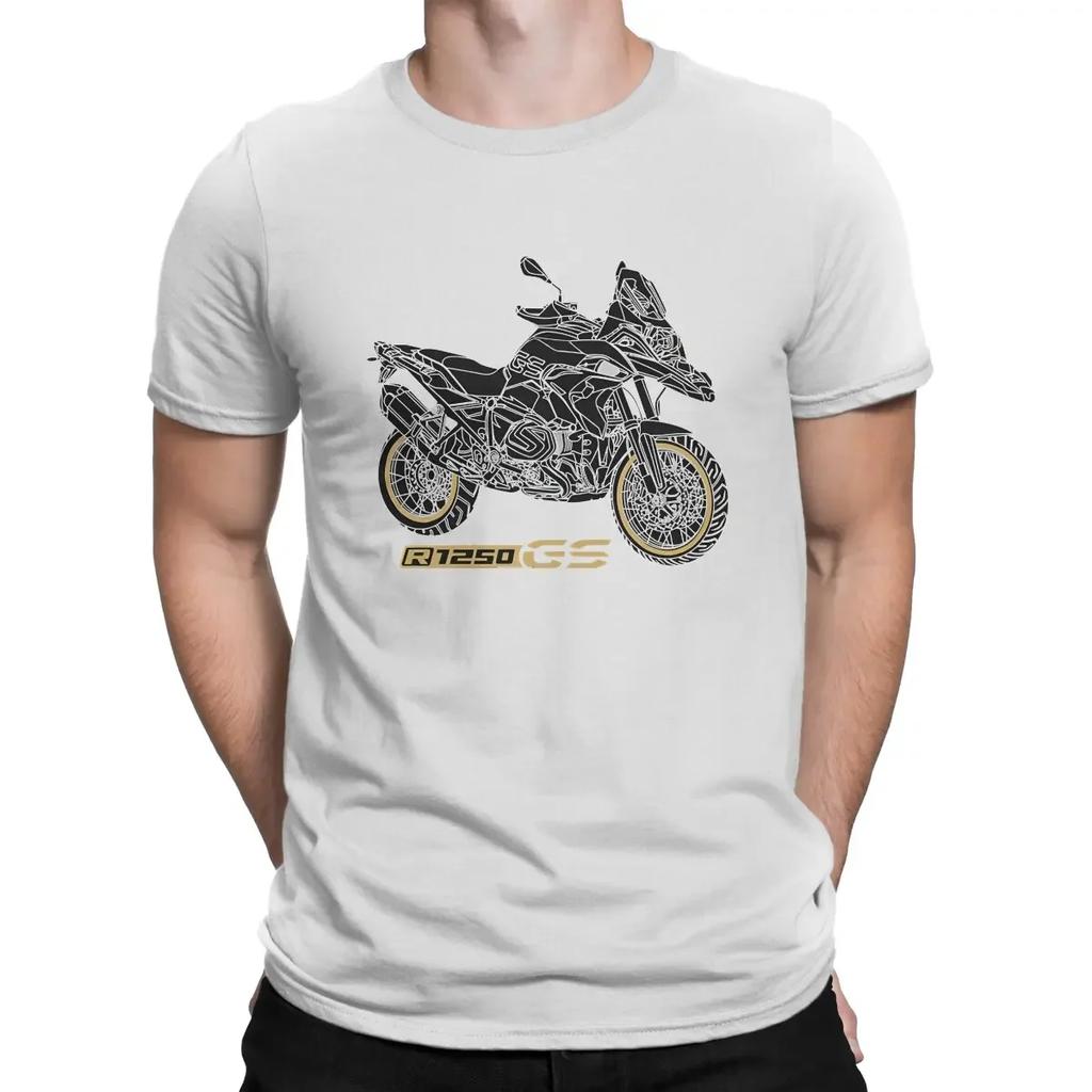 GS 1250 R 1250 GS Zwarte Motor T-shirts voor Mannen GS Geweldige T-shirts Ronde Hals Korte Mouw T-shirt Print Kleding 2024