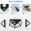 Hengxin-4 Pack Outdoor Solar Lamp 100 Led Lighting Motion Sensor Wall Light