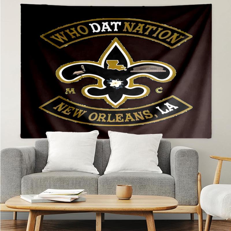 Who Dat Nation Football Quick-Dry Tapestry Hanging for Bedroom,Livingroom, Playroom,Decor Art Room Wall Tapestry Holiday and Birthday Gifts