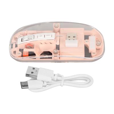 Wireless Bluetooth Mouse Transparent Clear Cool Shell Mute Click Colorful Breathing Lights Laptop