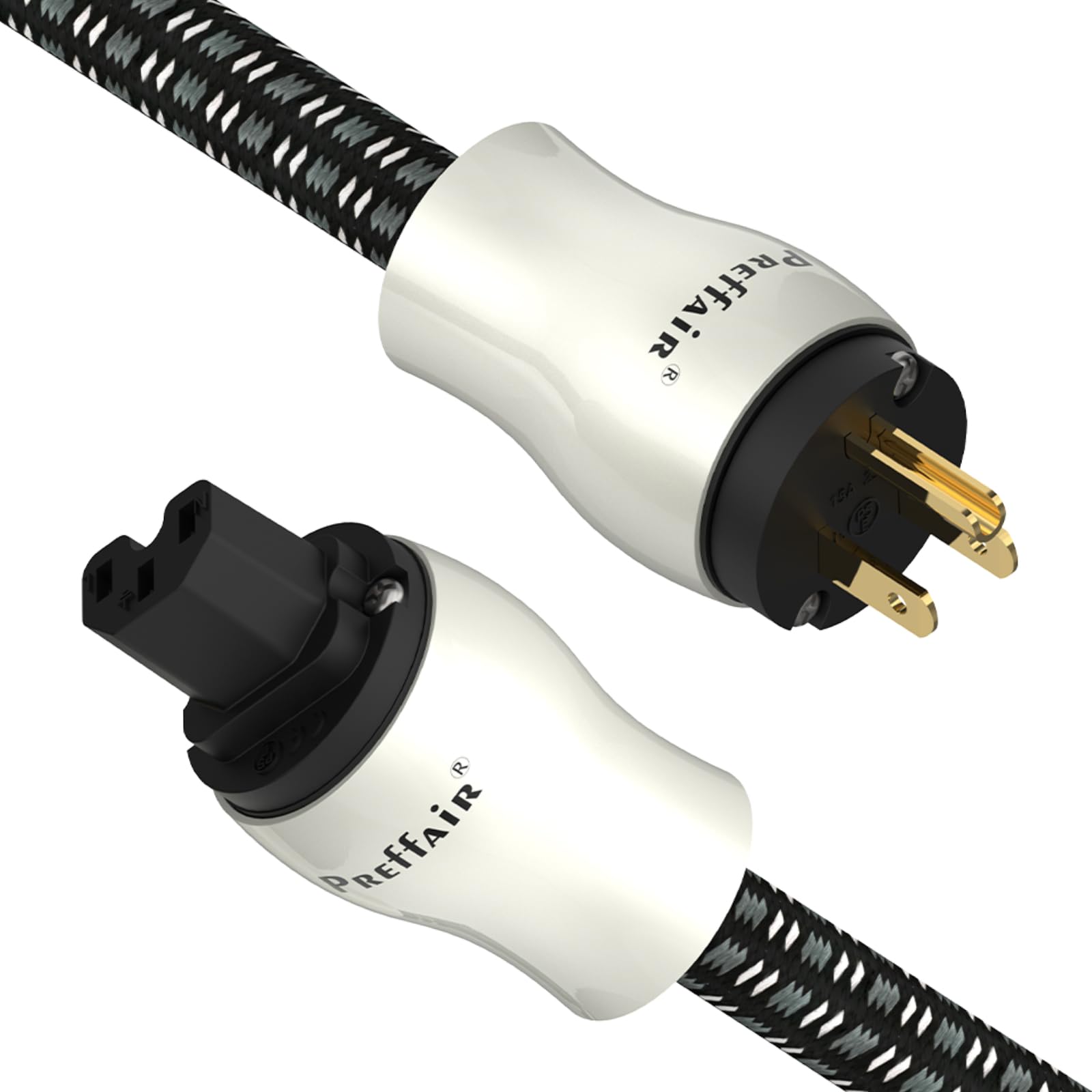 

Preffair 10AWG Audio Power Cable Pure Copper OFC AC Power Cord IEC320 Audio Power Cord Durable for Home AV Power Sound System 3-Pin 125V/15A C13/C15