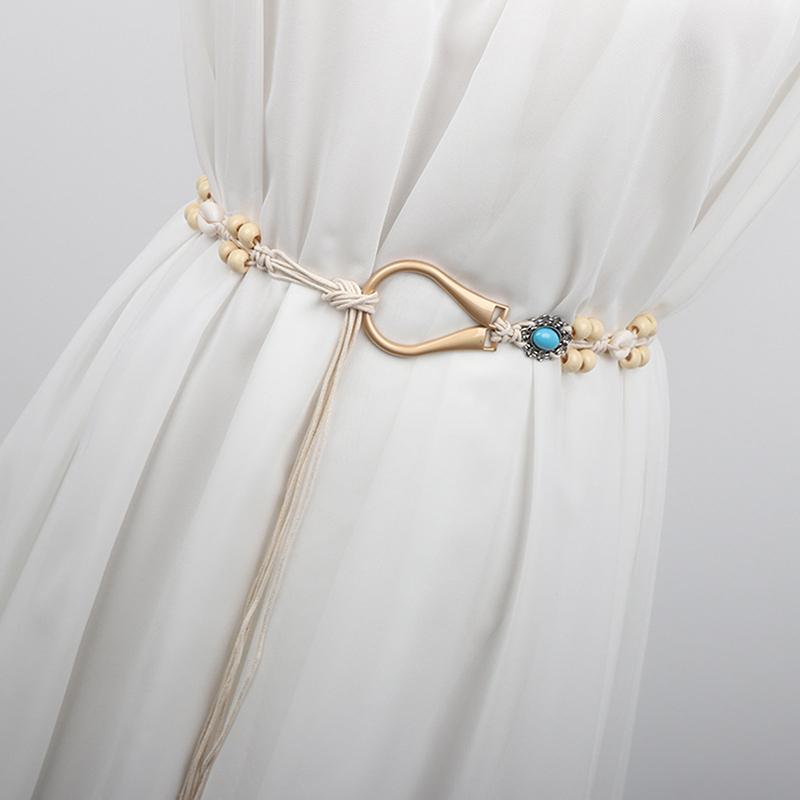 Bohemian Retro Woven Dress Waist Rope For Women Casual Pants Belt Ethnic Style Waistband Versatile Decorative Waist Chain Gifts