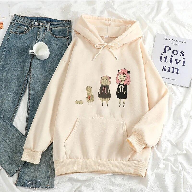Kawaii Harajuku Anime Kapuzenpullover Spy X Family Unisexga Hoodie Niedliche Japan Cartoon Frauen Unisex Herbst Winter Warm halten Sportbekleidung