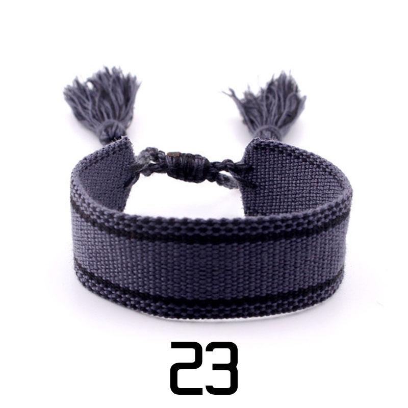 Women Fashion Jewelry Gift Colorful Decorative Pattern Embroidered Handmade Woven Bracelet Bohemian