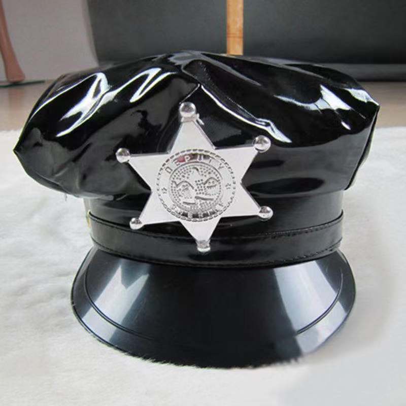 

Сексуальное нижнее белье аксессуары черная кожаная шляпа шляпа полицейской шляпа стюардессы аксессуары one size fits all чёрный