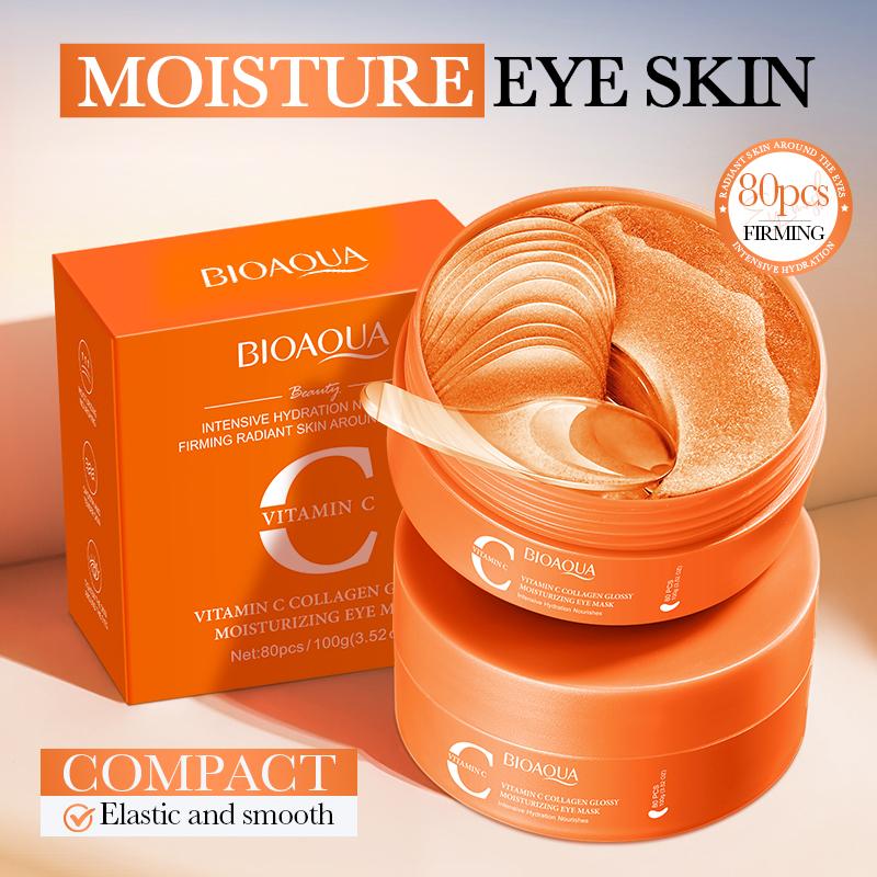 80pcs Vitamin C Crystal Collagen Eye Mask Anti Dark Circles Whitening Anti-Wrinkles Moisturizing Anti-Aging Eye Patches