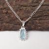 Coffin Sky Blue Topaz Stone 925 Sterling Silver Daughter Gift Birthday Pendant PP-54-5