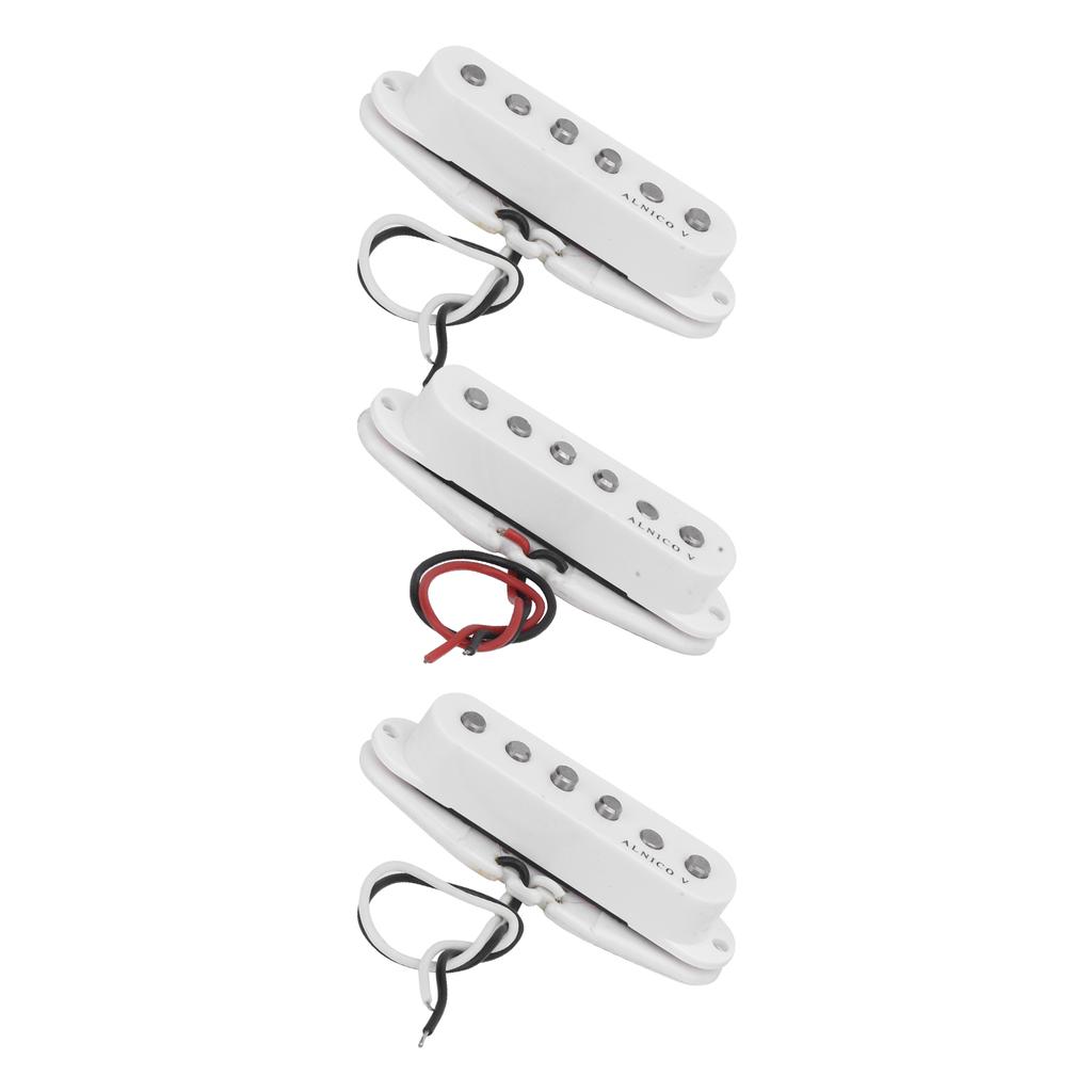 3Pcs Guitar Pickup Single Coil Set Alnico 5 Magnetic Accessory Replacement GMB137White