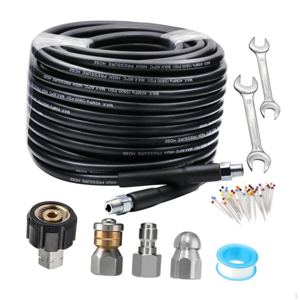 Drain Cleaning Kit for Pressure Washers, Hose, Garden Accessory, Flexible,