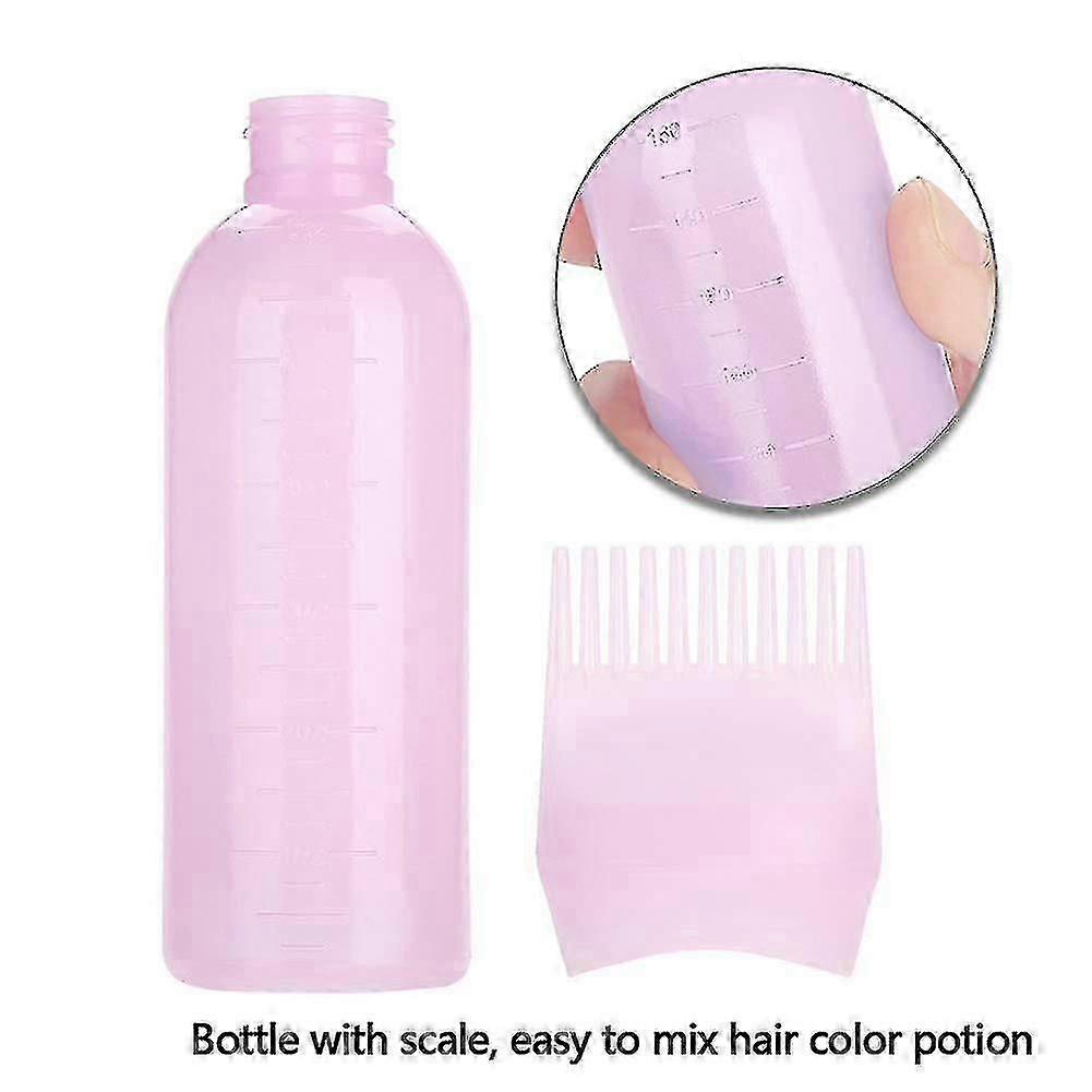Root Comb Applicator Bottle for Hair Dye with Brush and Graduated Scale for Precision Application