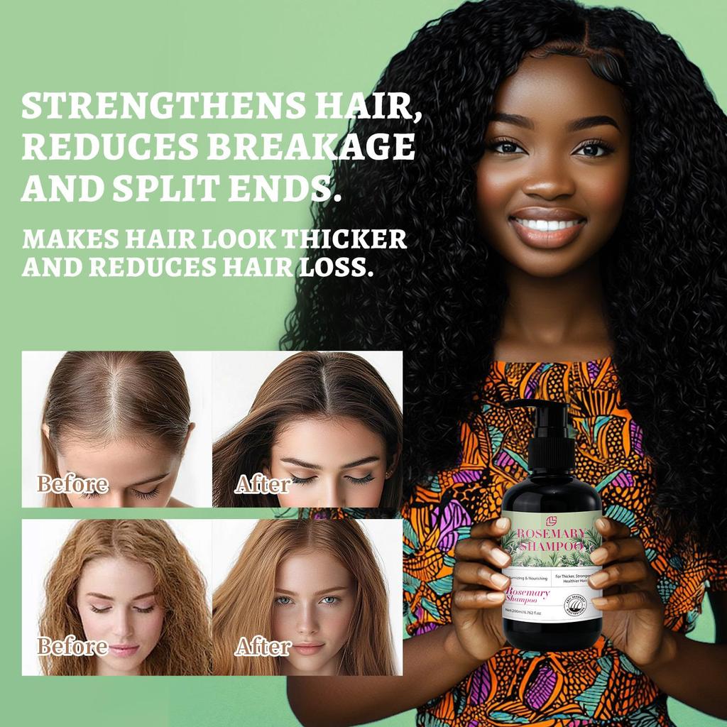 Szampon zagęszczający włosy z rozmarynem: Formuła zagęszczająca i wzmacniająca dla mężczyzn i kobiet - z olejkiem z drzewa herbacianego, biotyną, miętą - Do przerzedzających się, cienkich włosów