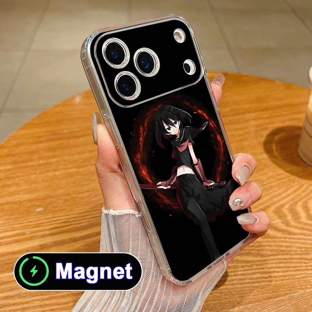 Akame Kurome Clear TPU Magsafe Mobile Phone Case for iPhone 17 16 15 14 13 12 11 Air Pro Max Plus Mini Colorful Cover