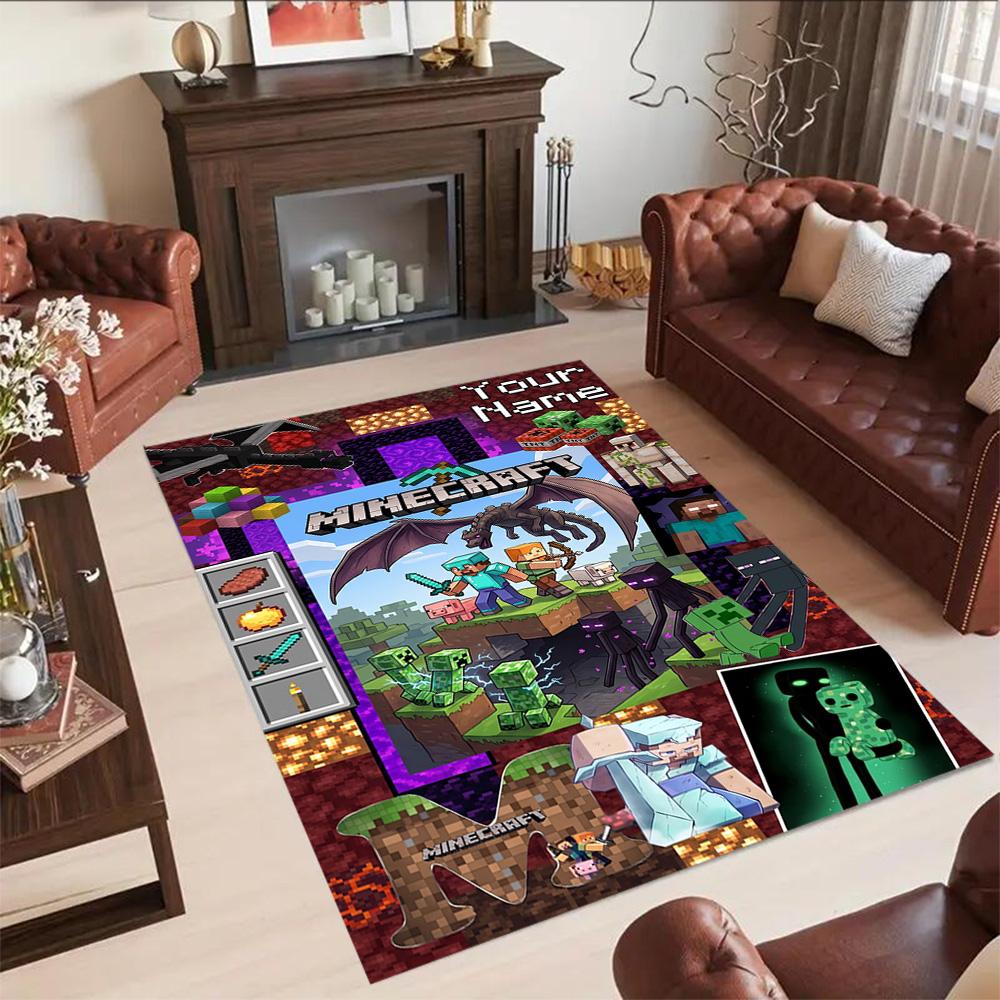 Minecraft Personalized Name Carpet Design For Study Room Hallway Kitchen Game Room Antislip Carpet Anime Office Decor Spiritual Gift