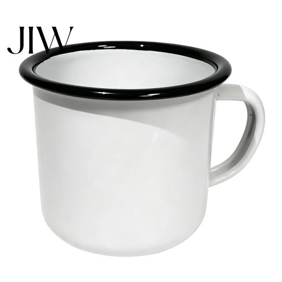 Portable Travel Cup Retro Enamel Coffee Mug, 360ml Vintage Colorful Tea Cup, Camping Enamelware Nostalgic Style Drinkware for Office And Home Use