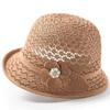 Elegant Hollowed-Out Sun Hat Adjustable Short-Brimmed Style Mother Flower Bucket Hat Breathable Lightweight Fisherman Hat