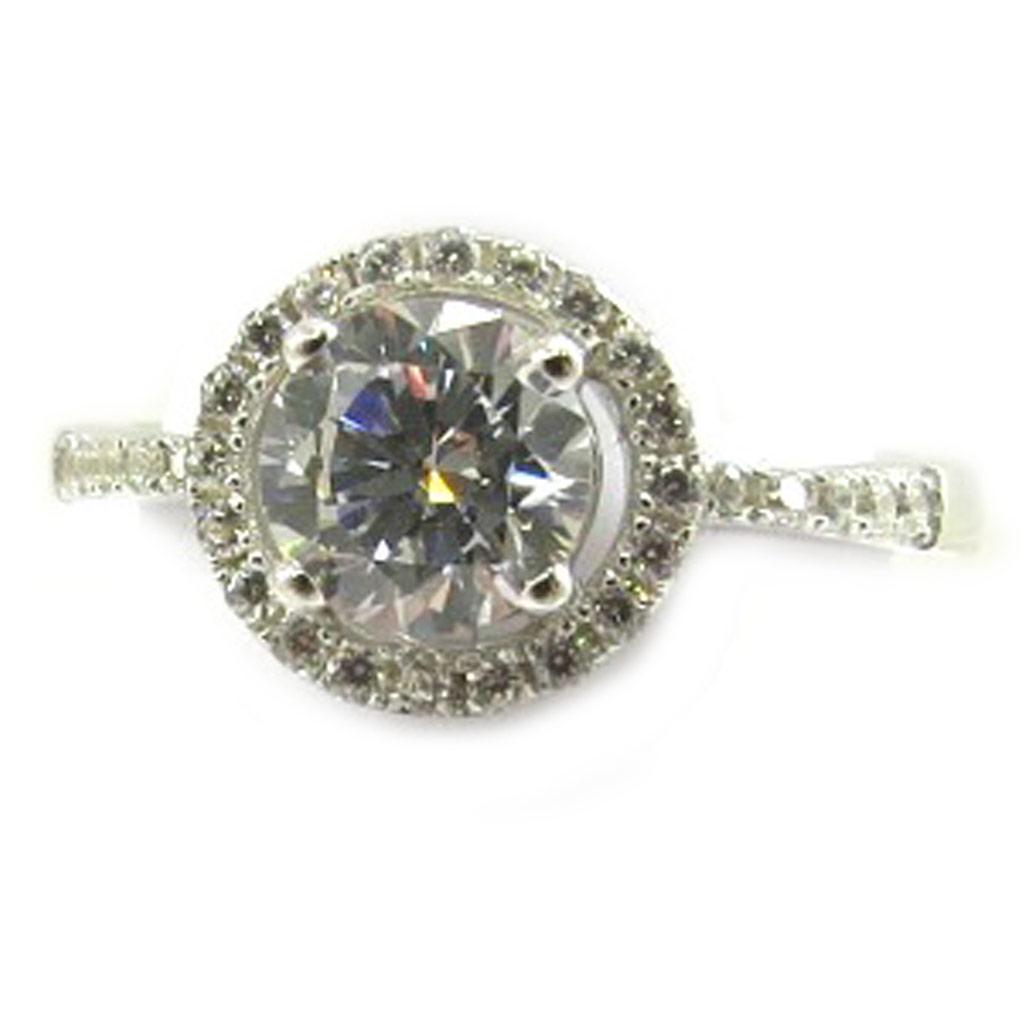 Inel de argint 'Sissi' argint alb (rodiu) - 10 mm