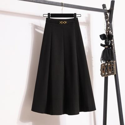 Large Size Women's Winter New Style Covers Belly and Makes You Look Thin and Woolen A-line Skirt Fat Mm Mid-length Large Umbrella Skirt