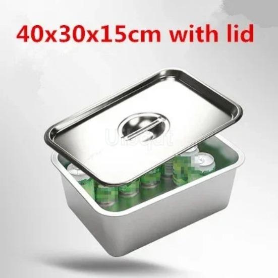 304 Stainless Steel Plate Tray Rectangular Square Oven Tray Baking Pot Dish Deep Japanese Barbecue Bbq Cafeteria Storage Trays
