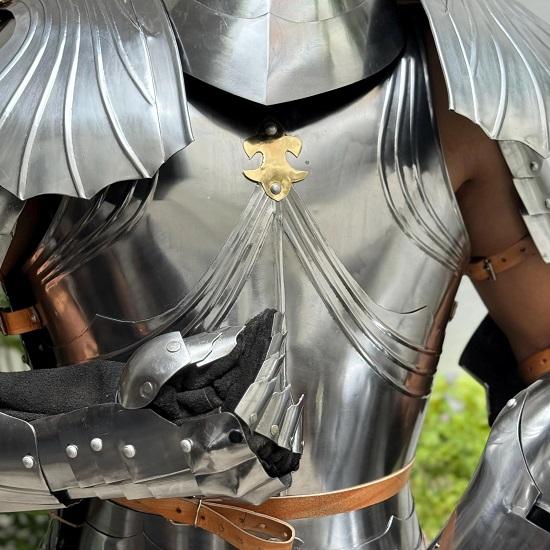 Cosplay Gothic Half Armor Suit Medieval Knight Chest Gauntlets Halloween And Festival Costume