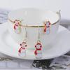 European American Christmas Snowman Stud Earrings - Simple Sweet Design