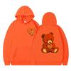 Unisex Hooded Sweatshirt With Teddy Bear Print Casual Oversized Pullover Winter Youth Streetwear