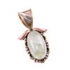 Natural Aquamarine Gemstone 925 Solid Sterling Silver TwoTone Pendant 1.25" Q8l41