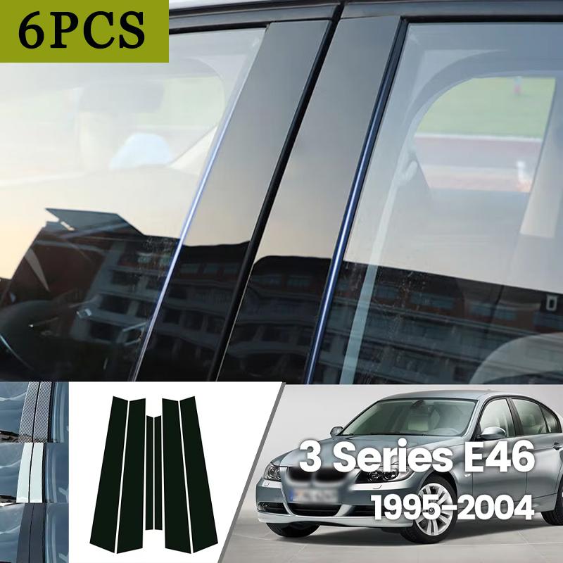 For BMW 3 Series E46 1995-2004 1996 1997 1998 1999 Bright Black Carbon Fibre Window Door Waterproof BC sticker Carbon Fibre