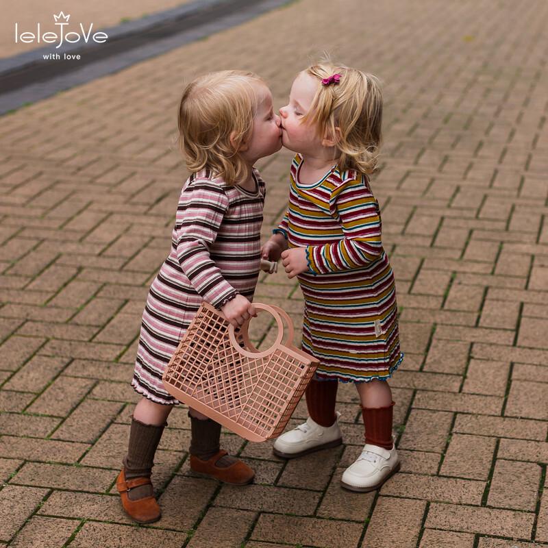 LELE JOVE Nordic Style Color Block Striped Baby Dress 130