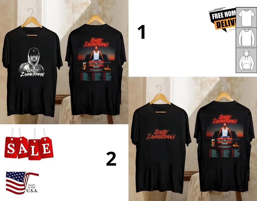 Новая футболка Bailey Zimmerman Tour 2026, Bailey Zimmerman Different Night JJ319 Унисекс футболка L
