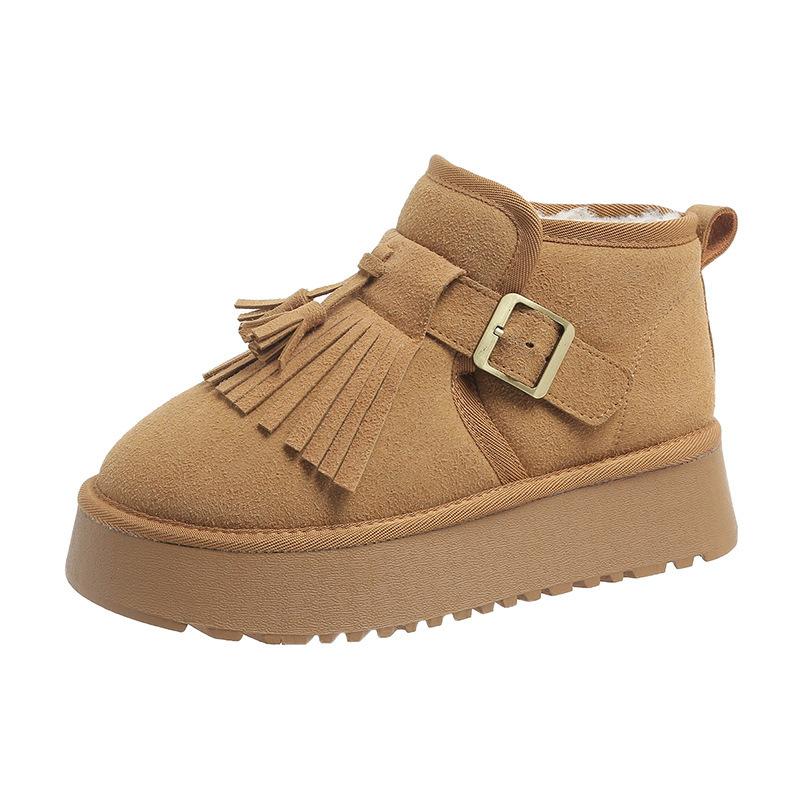 

Thick-soled snow boots for women s winter 2025 new fur integrated short tube piled and thickened to keep warm, Northeast large cotton shoes for women 35