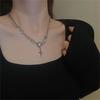 Trendy Bling Moonstone Star Cross Pendant Necklace For Women Punk Hip Hop  Necklace Party Y2K Jewelry Gift