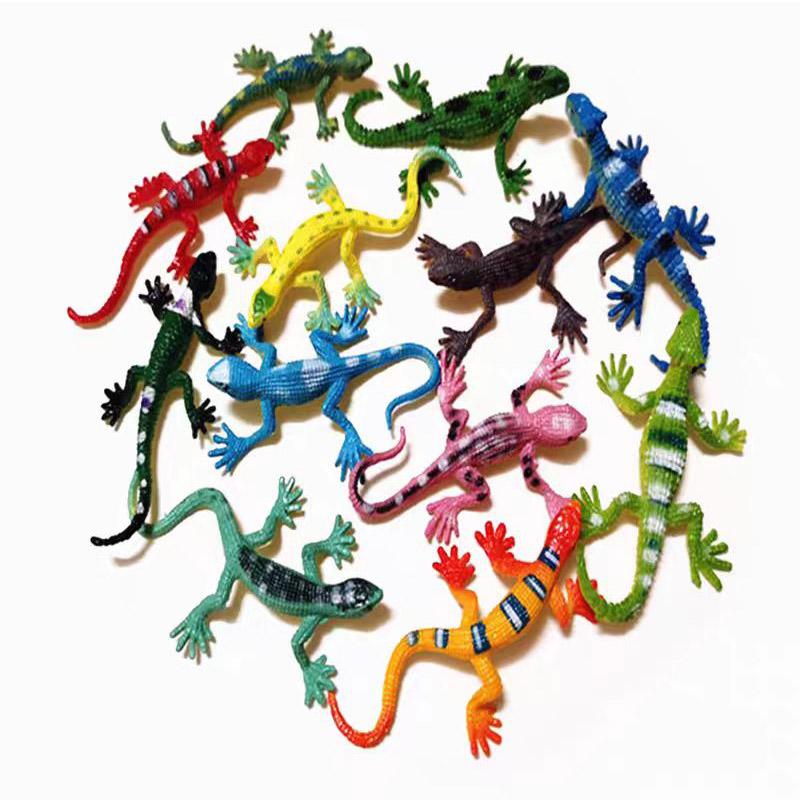 12Pcs Plastic Mini Lizard Toys Realistic Reptile Animals Figures Halloween Party Favors Classroom Prizes For Kids Funny Gifts