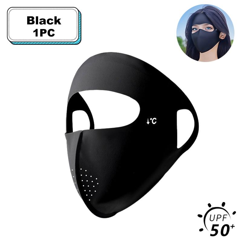Sommar Isilke Ansiktsmask UV Solskydd Justerbar Andningsbar för Cykling Löpning Jakt Sportmask Unisex