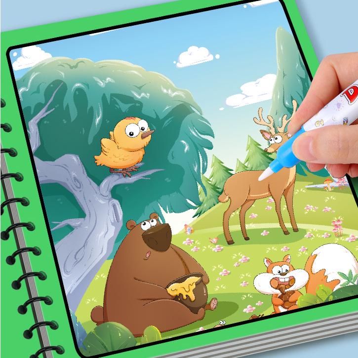 

Детская многоразовая книжка для рисования водой и обучающая раскраска