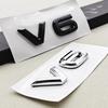 1pc 3D ABS Chrome Black Logo V6 Car Sticker Fender Trunk Emblem Badge For Volkswagen VW Touareg CC Arteon Golf R32 Accessories