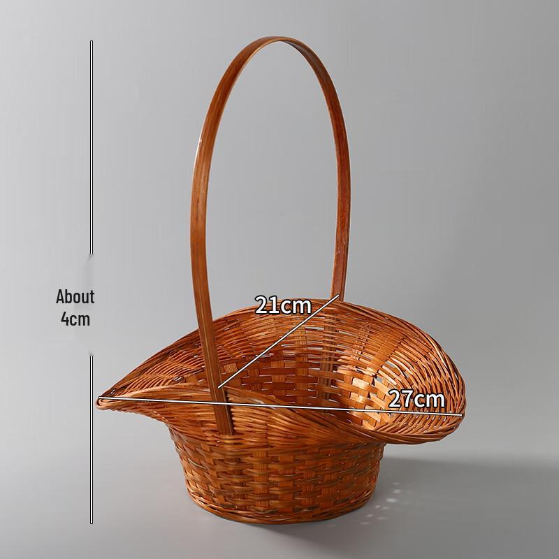 Retro Bamboo Woven Double-Layer Storage Basket