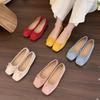 Retro ballet flat bottom red light mouth single shoes women's new suede gentle soft sole Doudou shoes one pedal ladyshoes