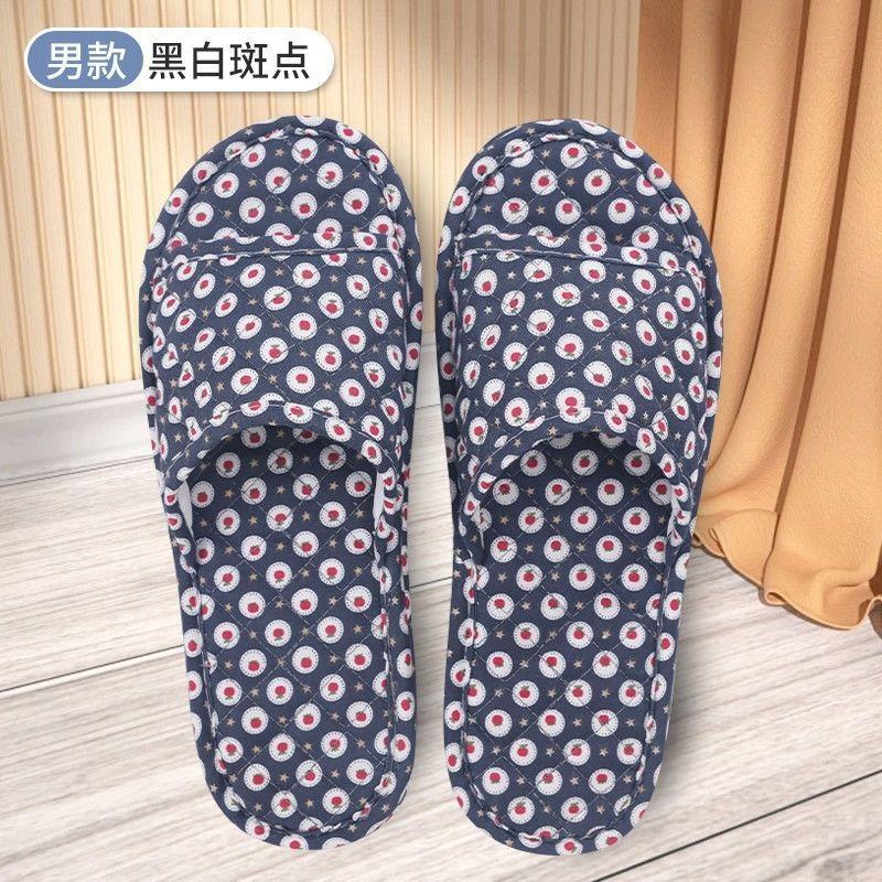 Flower pattern color matching cotton cloth bottom slippers home silent non-slip non-slip pad machine sewing light and versatile tide