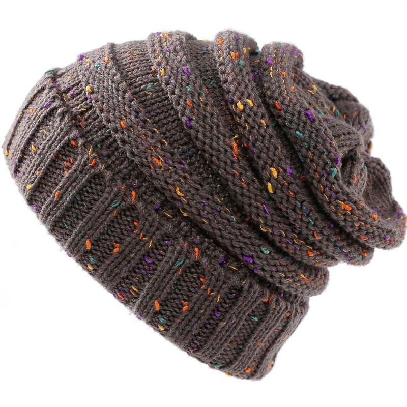 Damen Strickmütze aus Wolle für den Winter, Slouch-Beanie, Mütze, Skateboard