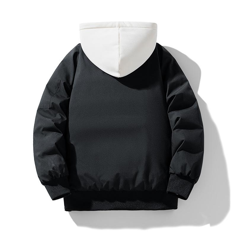 Warm fake two pieces, new autumn and winter coats, men's and women's trendy and versatile couples' clothing, hooded casual young student cotton