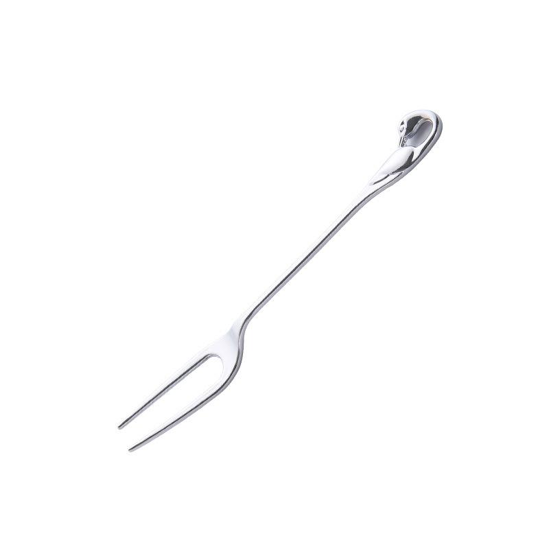 Decorative Dinnerware Set with Swan Base Holder Spoons and Forks for Coffee Fruit Dessert Stirring Mixing Ideal Gift Ideas