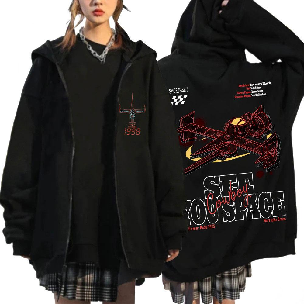Manga Cowboy Bebop Spike Spiegel Zip Up Mikiny Pánské Dámské Móda Dlouhý Rukáv Oversized Zip Mikiny Pulovry Bundy