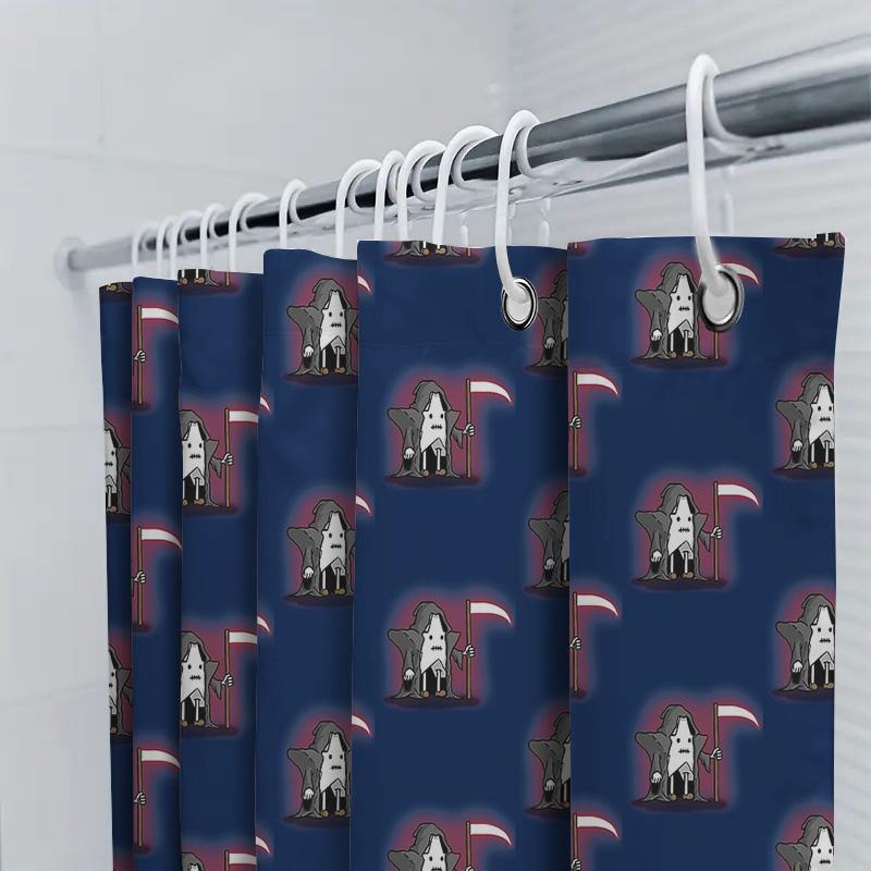 Bathroom Shower Curtain Gothic Skull Halloween Decor Dark Horror Van Gogh Art Tapestry Washable Waterproof Home Textile