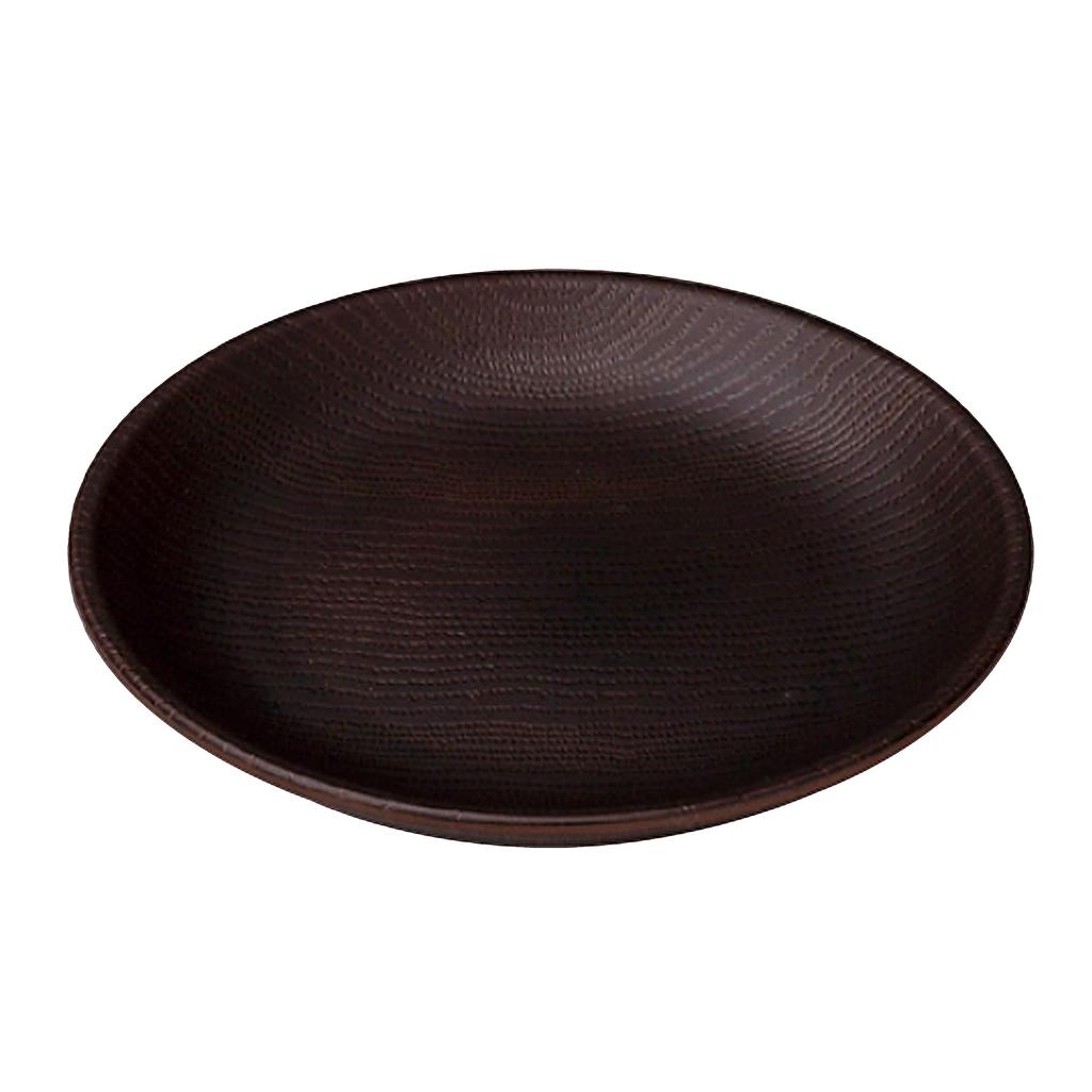 Takano Create 15cm Round Wood Grain ABS Made In Dishwasher Suitable for Japanese and Western Dark Plate, Finish, Heat-Resistant Resin, Japan, Safe,