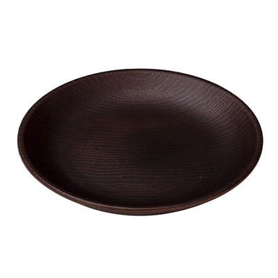 Takano Create 15cm Round Wood Grain ABS Made In Dishwasher Suitable for Japanese and Western Dark Plate, Finish, Heat-Resistant Resin, Japan, Safe,